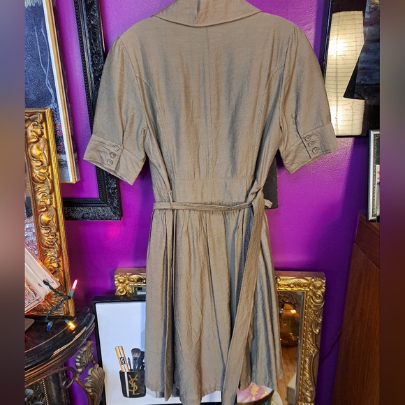 Twenty-One Elegant Tan Double-Breasted Jacket Dress. - Picture 6 of 9